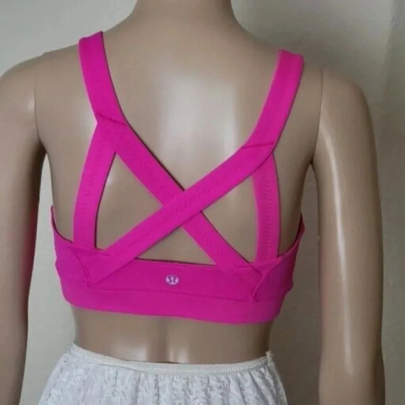 Lululemon Cross My Heart Bra Paris Pink Women’s Size 4 - Picture 3 of 6